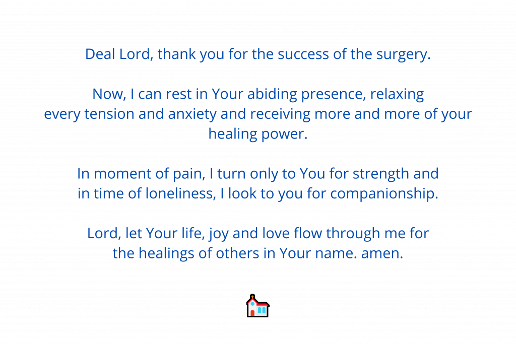 Prayer after surgery