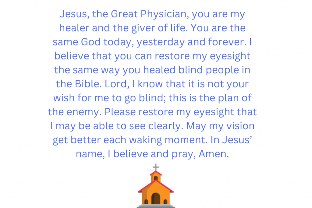 prayer for healing eyes